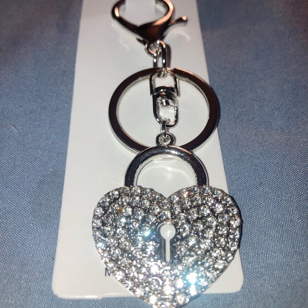Pastels Silver Heart Key Holder